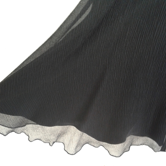 Express Black Silk Dress Fit & Flare Lined 4 - Picture 6 of 8